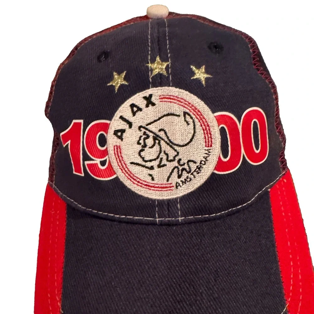 Ajax Amsterdam Soccer Fan Baseball Cap Hat Black Red White
